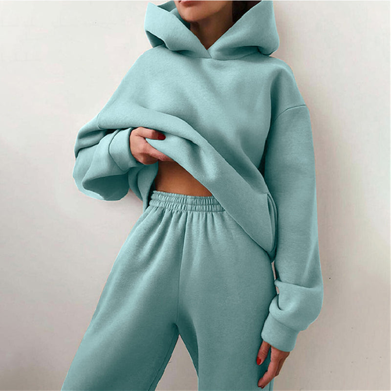 Modern dames joggingpak, oversized en met hoge taille, voor ultiem comfort en een relaxte stijl.