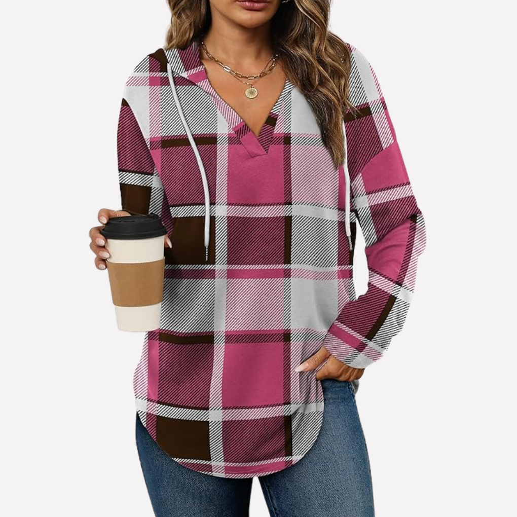 Comfortabele lange mouw hoodie, dames oversized model.