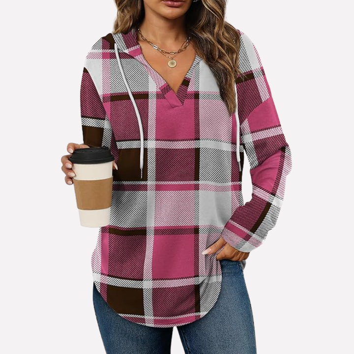 Comfortabele lange mouw hoodie, dames oversized model.