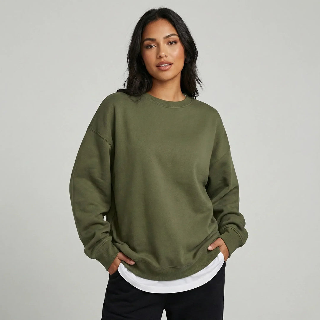 Stijlvolle dames oversized sweater met lange mouwen, perfect voor een trendy streetwear look en comfort.
