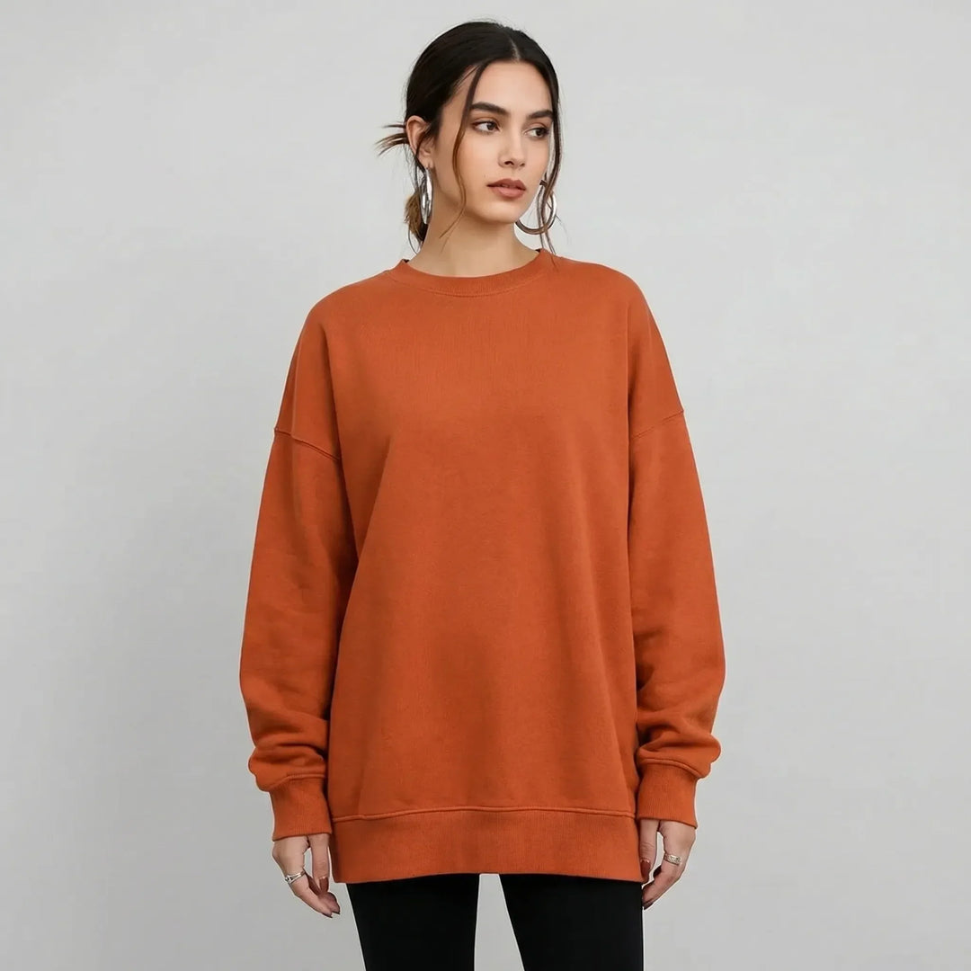 Zachte en comfortabele oversized damessweater, veelzijdig te combineren voor elke casual of modieuze gelegenheid.