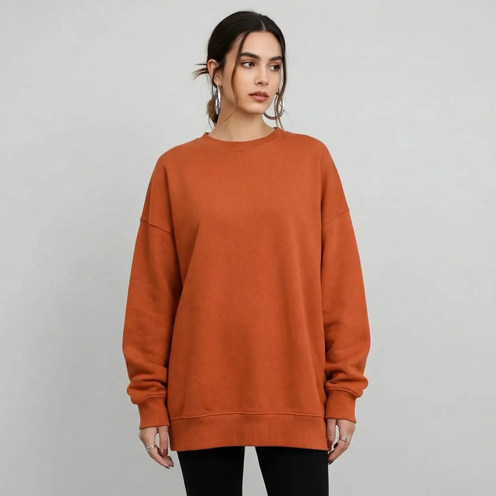Zachte en comfortabele oversized damessweater, veelzijdig te combineren voor elke casual of modieuze gelegenheid.