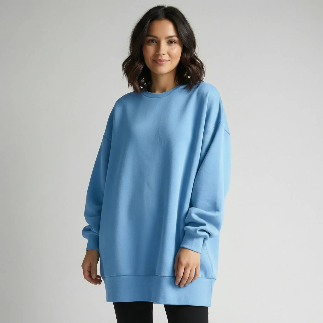 Moderne effen oversized sweater voor vrouwen, met lange mouwen en losse pasvorm voor ultiem comfort en stijl.