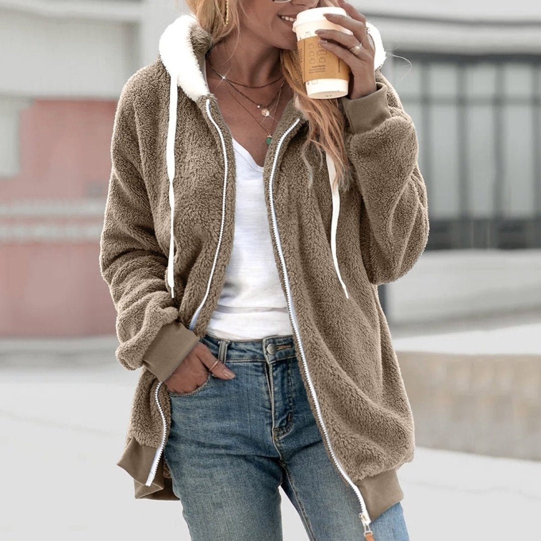 Warm en zacht Emilia teddyvest voor dames, oversized pasvorm met rits, ideaal voor koude dagen.