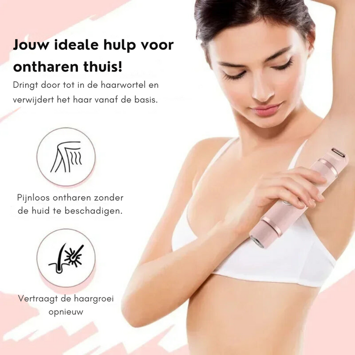 Draagbare waterdichte elektrische shaver voor dames; ideaal voor oksels en bikinilijn.