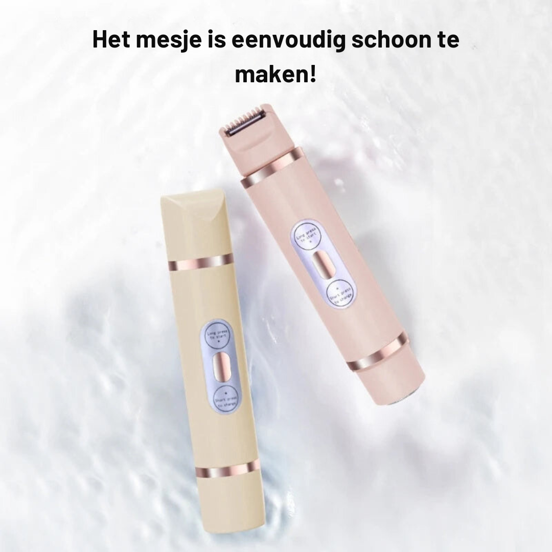 Pijnloze haarverwijdering met deze elektrische shaver voor dames, perfect voor gevoelige huid.