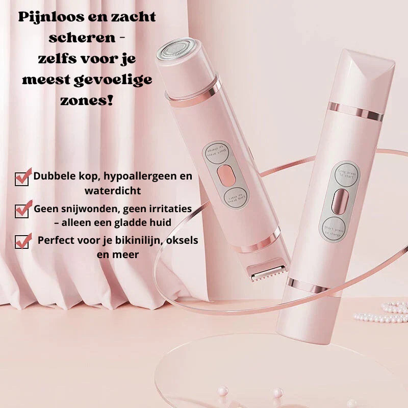 Elektrische ontharingsshaver voor dames; waterdicht voor gebruik onder de douche.