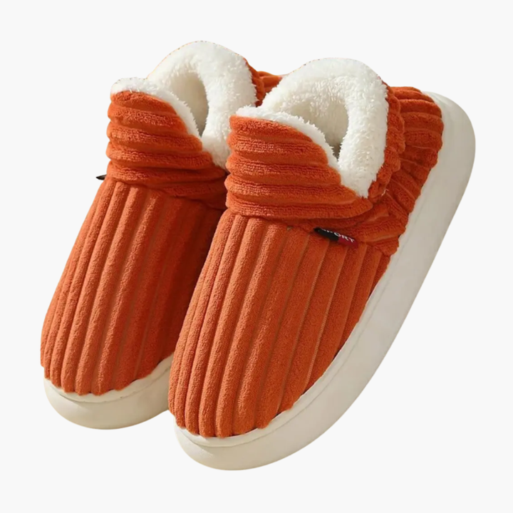 Dames pluche instap slippers voor ultiem comfort thuis. Warme en gezellige binnenschoenen.
