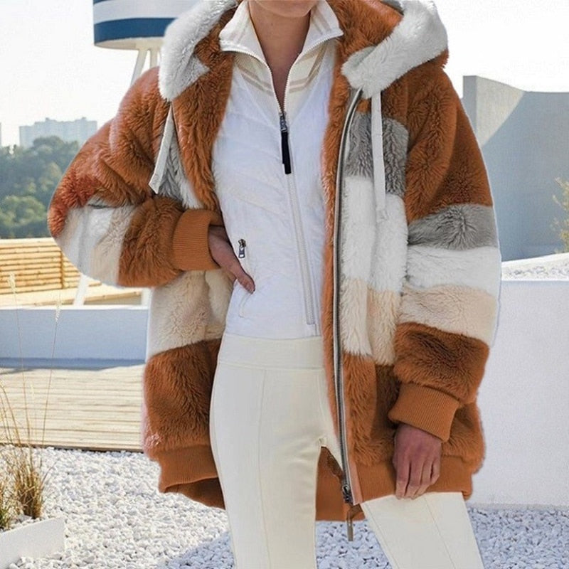 Comfortabel oversized damesvest van zacht pluche, perfect als loungewear.