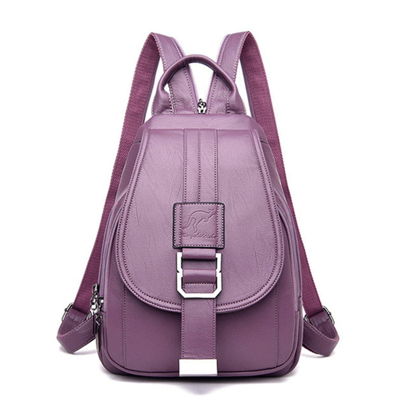 Chic en veilig: dames premium waterdichte rugzak van echt leer. Perfecte fashion tas.