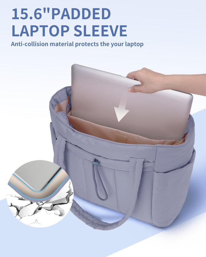 Functionele dames schoudertas met laptopvak, geschikt voor dagelijks gebruik.