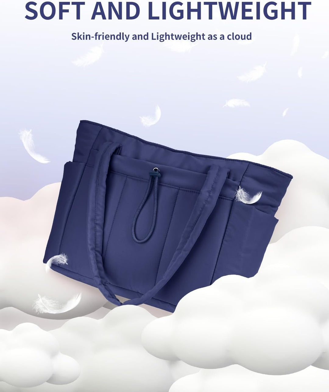Trendy dames laptoptas, een puffer tote bag met een modieuze uitstraling.