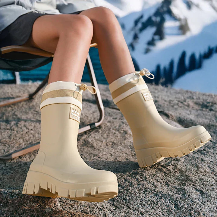 Comfortabele dames retro laarzen, waterdicht & antislip zool. Ideaal voor herfst en winter in de regen.