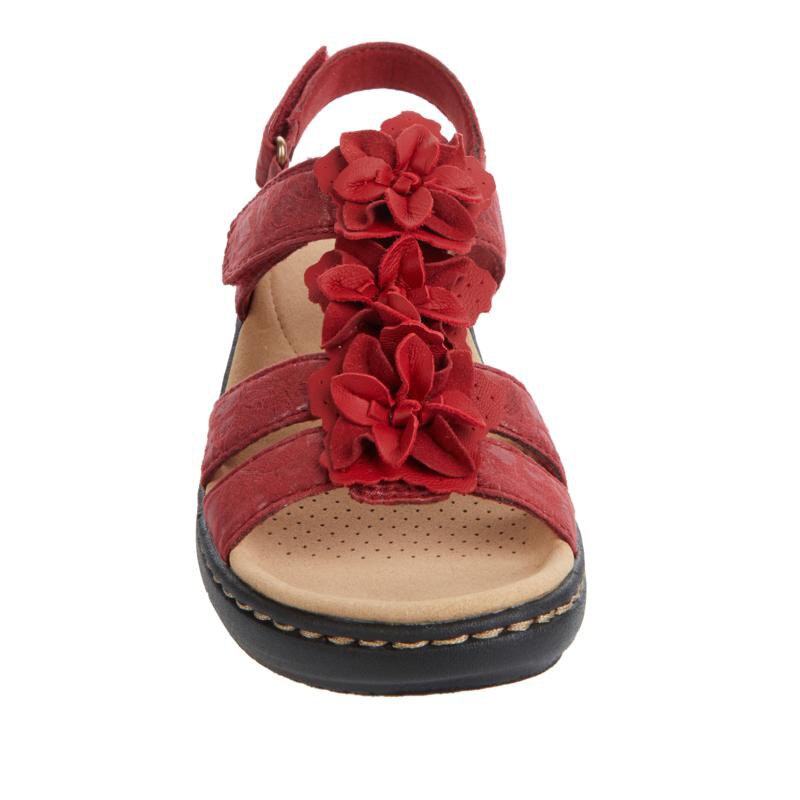Elegante retro dames sandalen met comfortabele sleehak, open teen en zomer mode.