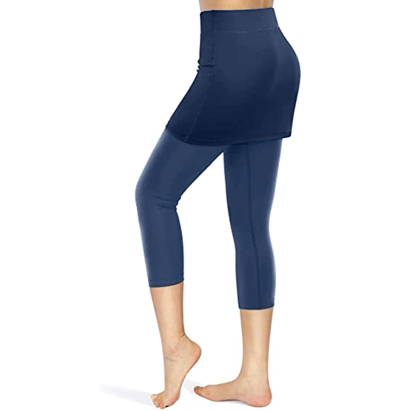 Comfortabele roklegging voor dames met zijzakken, geschikt voor casual en sportieve look. Ademend materiaal.