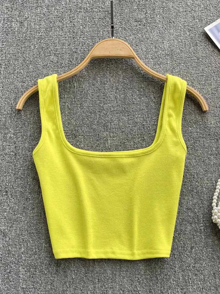 Dames rugloze cropped tanktop Zayra, effen kleur, slim fit. Perfect voor zomer en festivals.