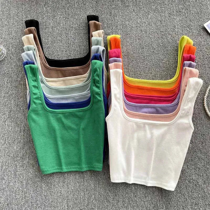 Zayra dames tanktop, cropped en rugloos. Effen kleur, stijlvolle en veelzijdige zomerkleding.