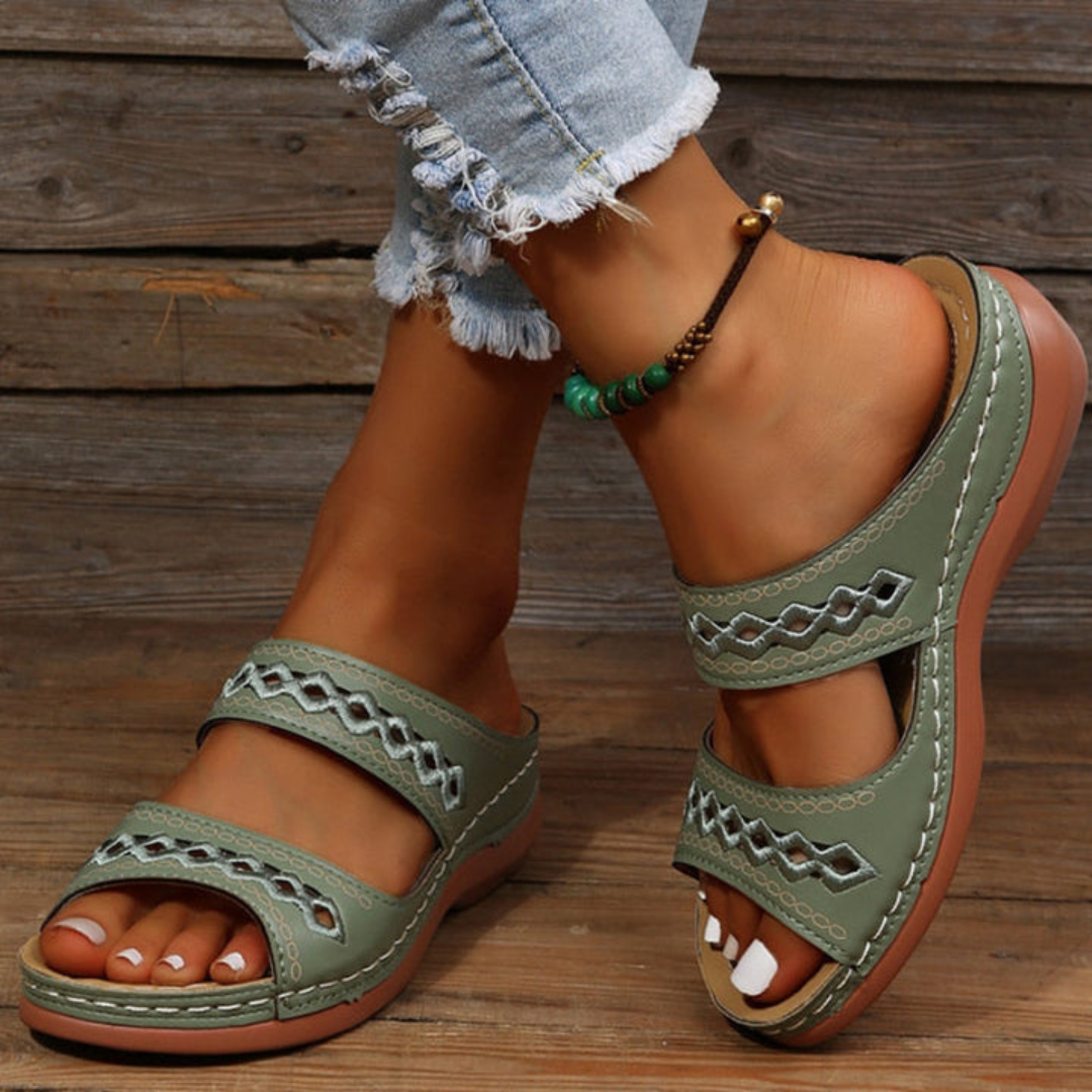 Casual dames sandalen met dubbele riem, perfecte comfortabele zomer schoenen voor veelzijdig gebruik.