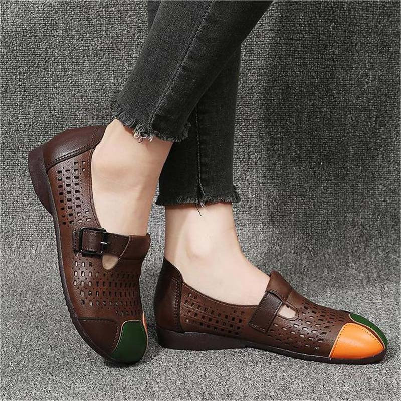 Lichte dames sandalen Zoë, perfect voor zomerse avonden, met stijlvol colorblock patroon.