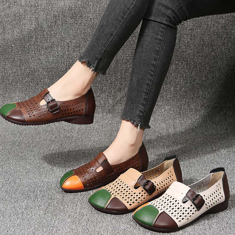 Trendy Zoë sandalen, combinatie van comfort en mode, met opvallende colorblock details.