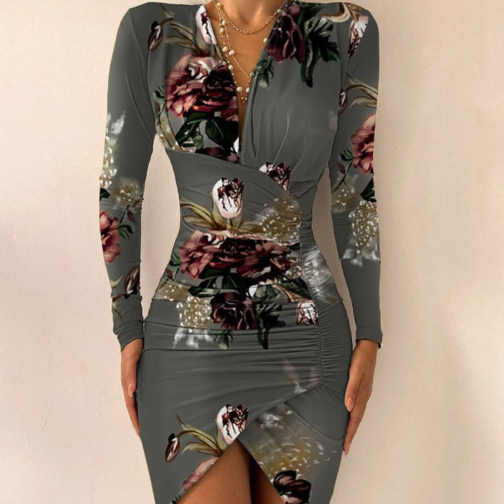 Sexy dames feestjurk, V-hals bodycon mini met asymmetrische snit, veelzijdig voor avondkleding.