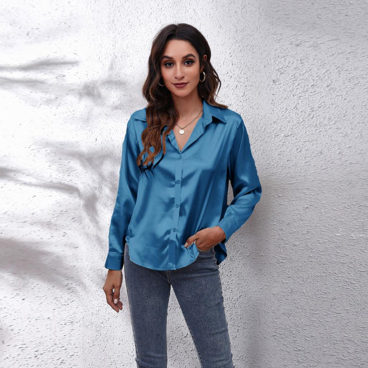 Dames Shila blouse, elegant, zomers, luchtig, met lange mouwen en regular fit voor vrouwen.