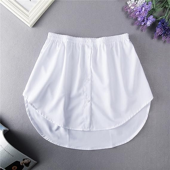 Stijlvolle dames shirtverlenger met comfortabele elastische band voor een modieuze look.