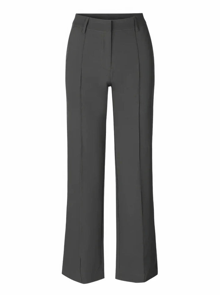 Hoymans dames pantalon met hoge taille, slim fit en wijde pijpen, voor een flatterende pasvorm.
