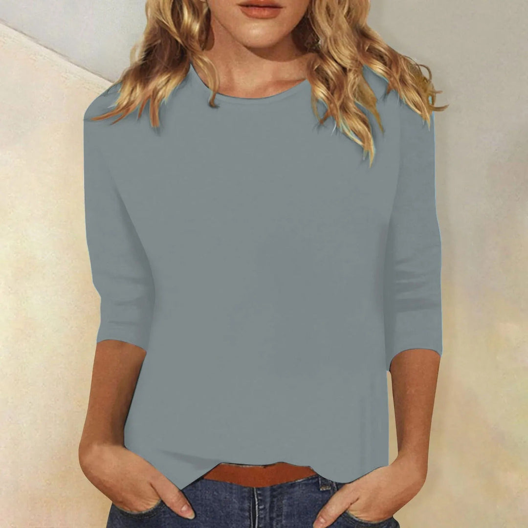 Comfortabel dames shirt met lange mouwen en ronde hals, veelzijdig voor dagelijks gebruik.