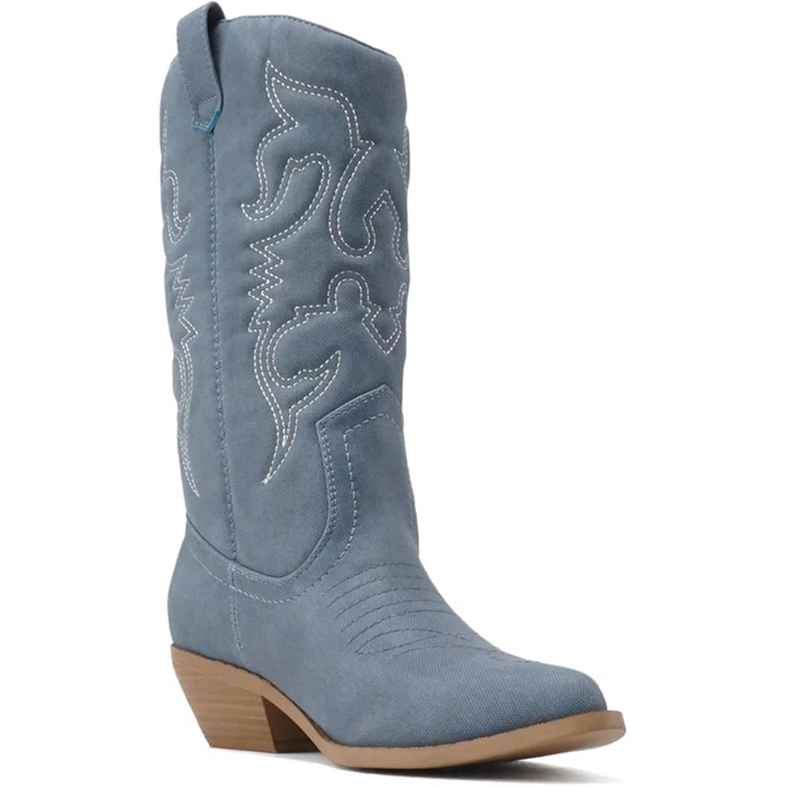 Westerse dameslaarzen Gracia: modieuze kniehoge cowboylaarzen met elegante puntige neus. Comfort & stijl.