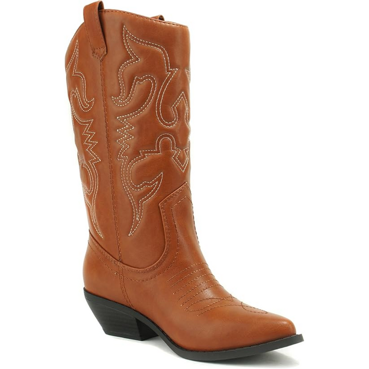 Kniehoge dames cowboylaarzen Gracia met puntige neus in westerse stijl. Comfortabel & trendy.