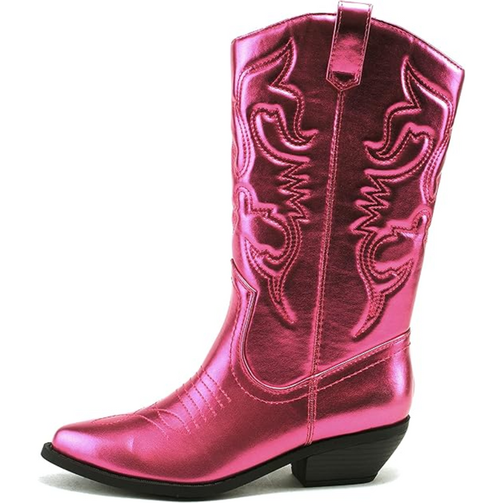 Gracia cowboylaarzen voor dames, met puntige neus en westerse look. Trendy kniehoge laarzen.