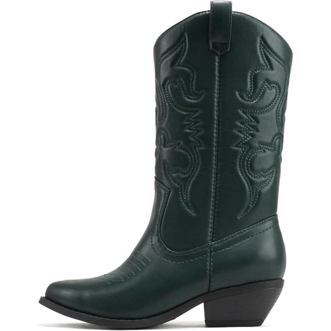 Moderne dames westerse laarzen Gracia, kniehoog model met puntige neus. Comfortabele en trendy schoenen.