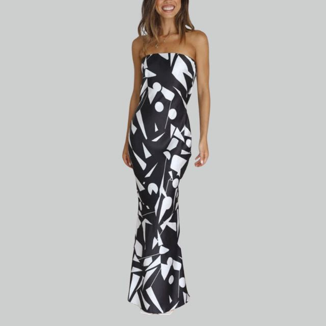 Zomerse jade strapless maxi-jurk, comfortabele strandjurk voor dames, luchtig en stijlvol.