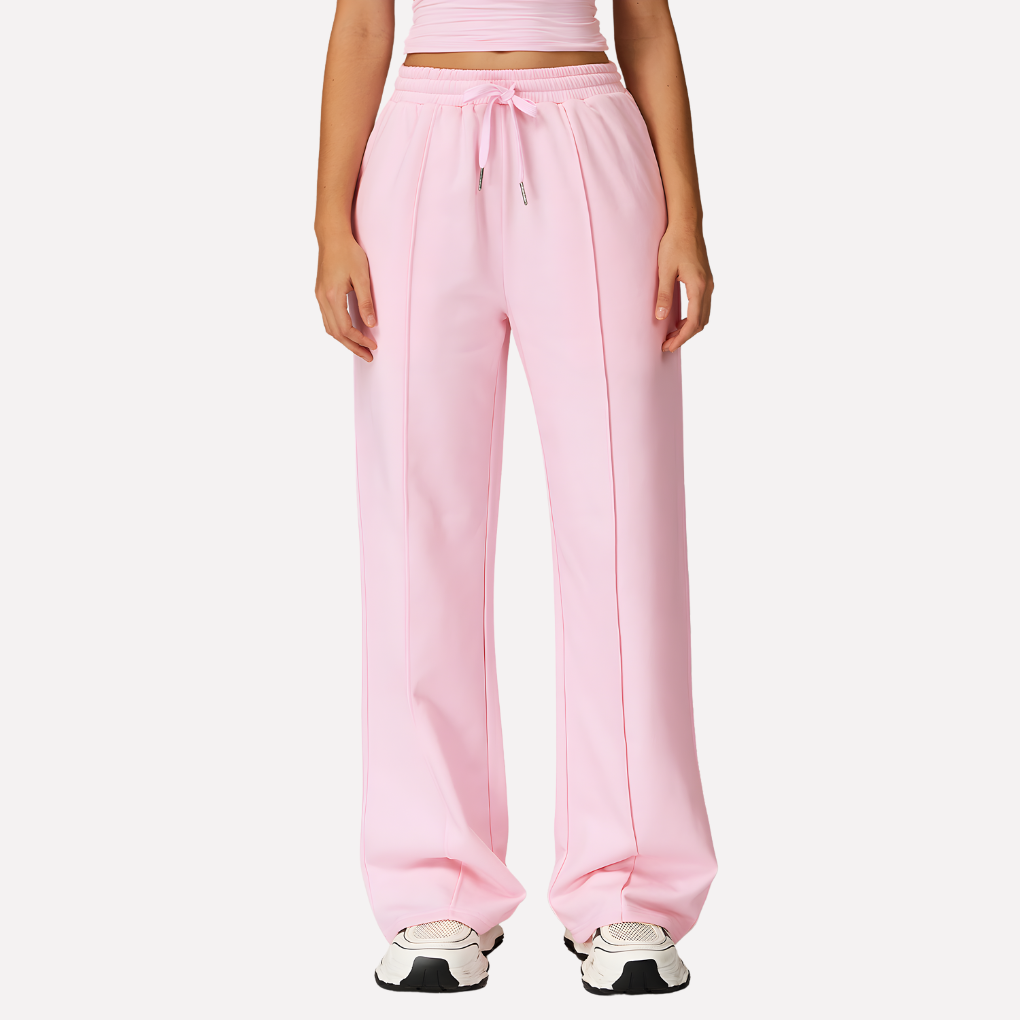 Zachte dames joggingbroek met wijde pijpen; relaxte pasvorm en comfortabel design voor elke dag.