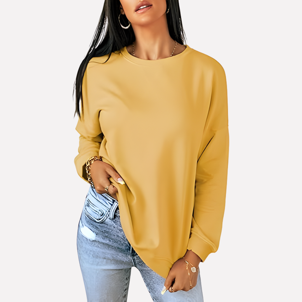 Dames sweatshirt, crewneck, ademend katoen voor ultiem draagcomfort.
