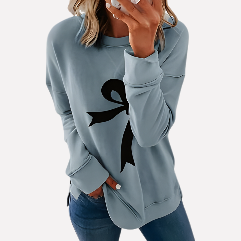 Langemouw dames sweatshirt, casual mode met ronde hals, perfect voor vrije tijd.