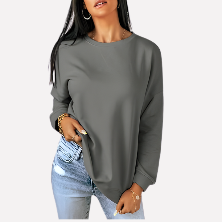 Trendy dames sweatshirt, ontspannen pasvorm, ronde hals, diverse modieuze kleuren.