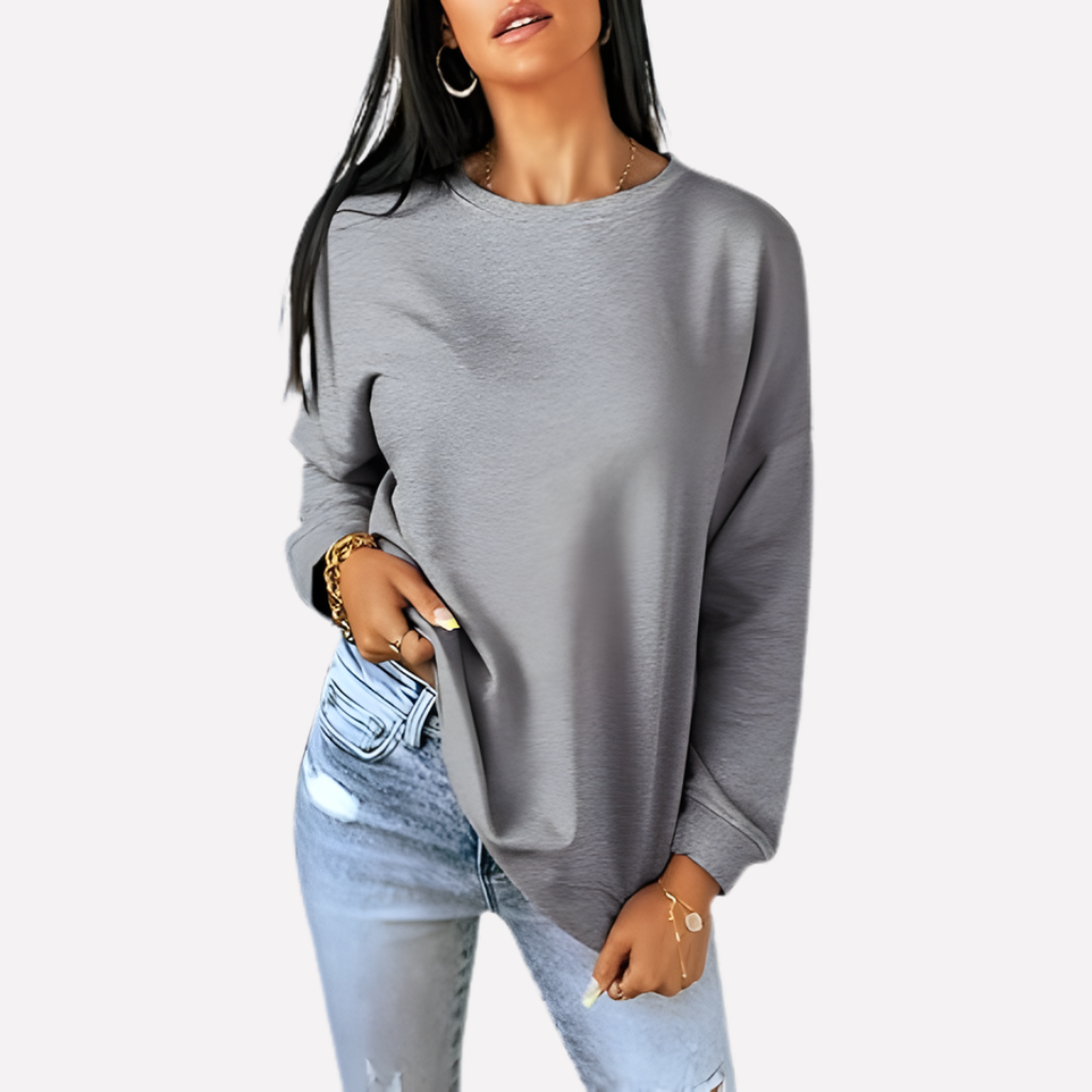 Casual chic dames crewneck sweatshirt, ideaal voor vrije tijd en ontspanning.