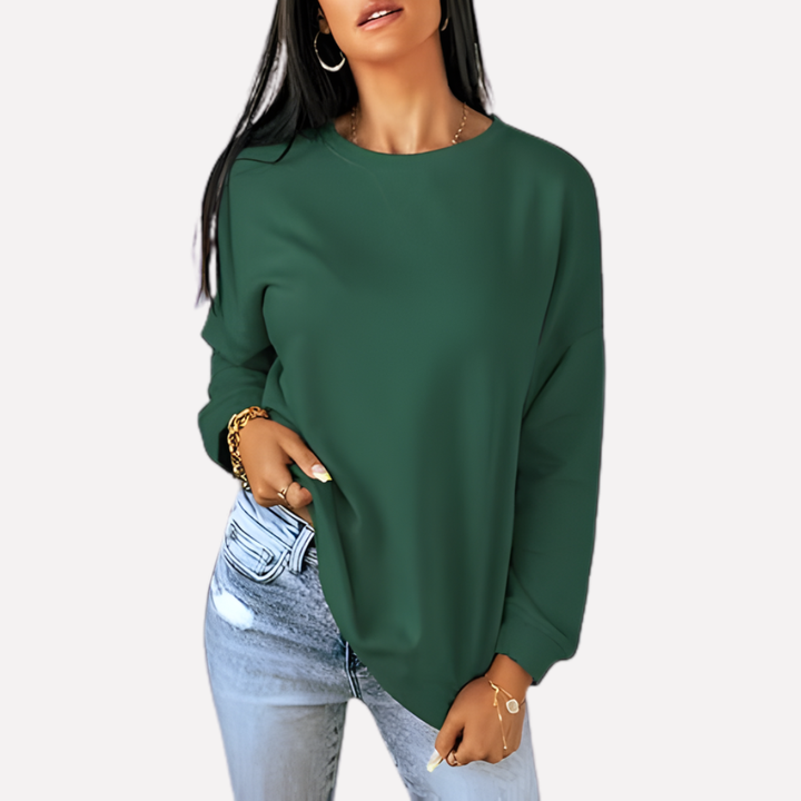 Dames sweatshirt, crewneck, relaxte pasvorm voor thuis of onderweg, comfortabel.
