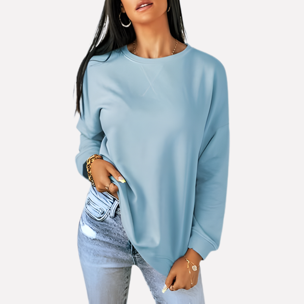 Nieuw dames sweatshirt, crewneck, ontspannen pasvorm, moderne casual kleding.
