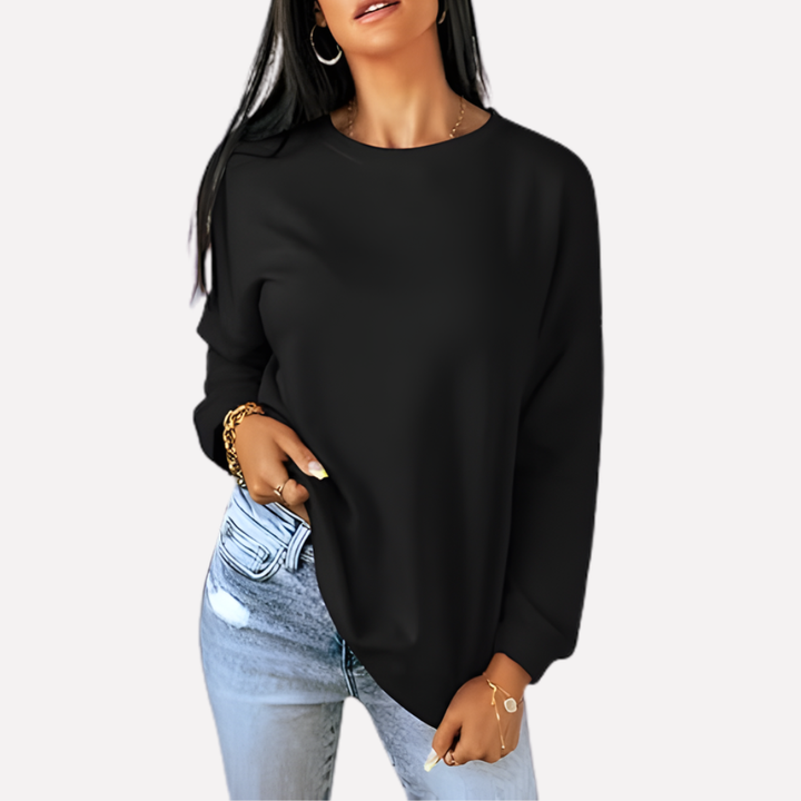 Ontspannen pasvorm dames sweatshirt met lange mouwen, trendy casual mode.