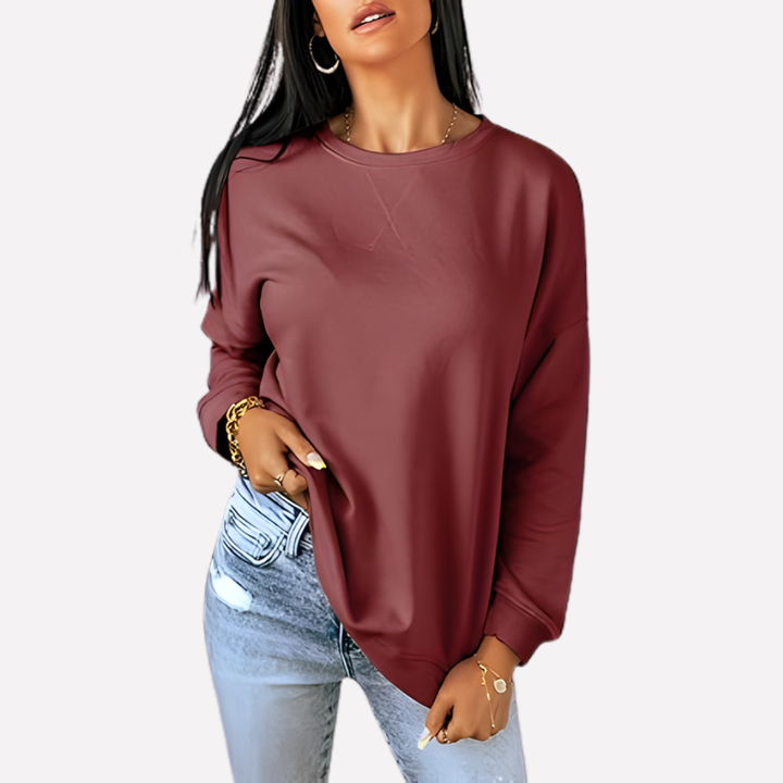 Blauw dames crewneck sweatshirt, zachte stof voor ontspannen dagen.