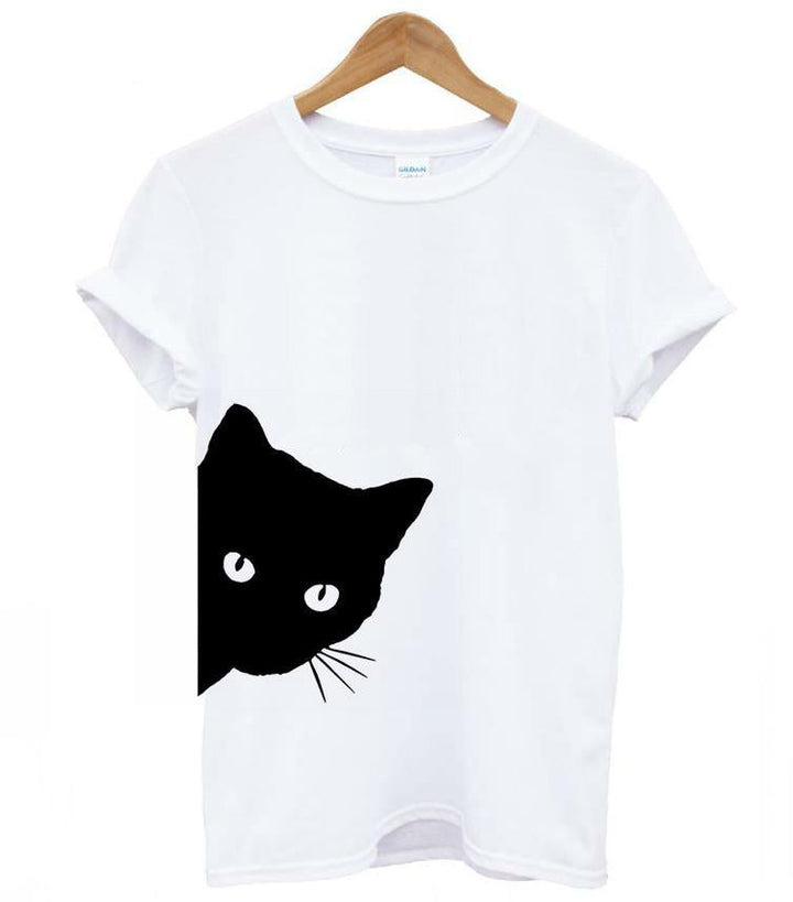 Comfortabel dames T-shirt voor kattenliefhebbers. Stijlvol kattenontwerp, perfect als uniek cadeau of casual mode.