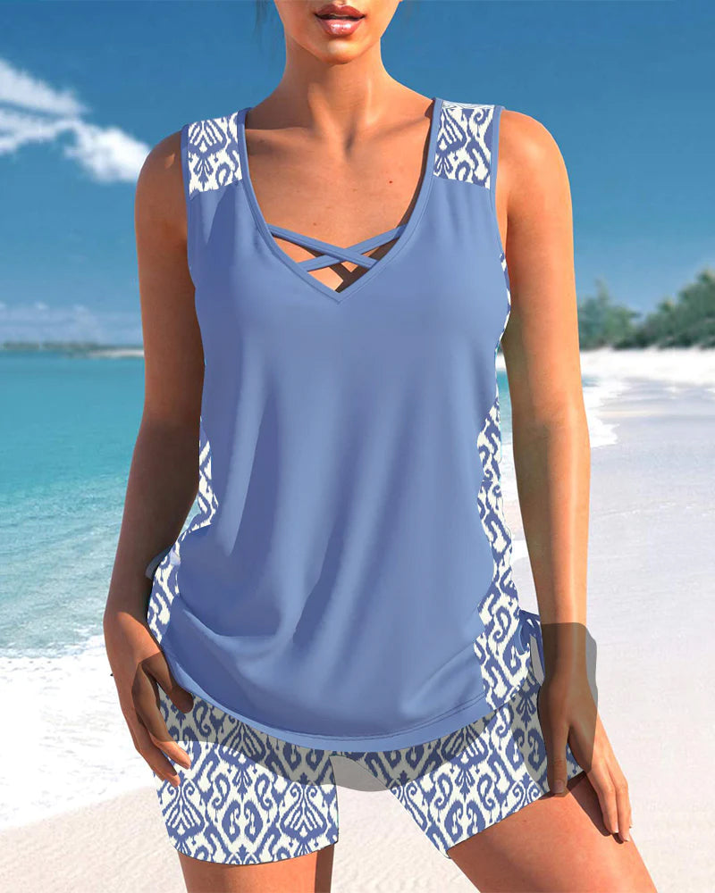 Comfortabel en stijlvol dames tankini badpak, essentieel voor je zomergarderobe.