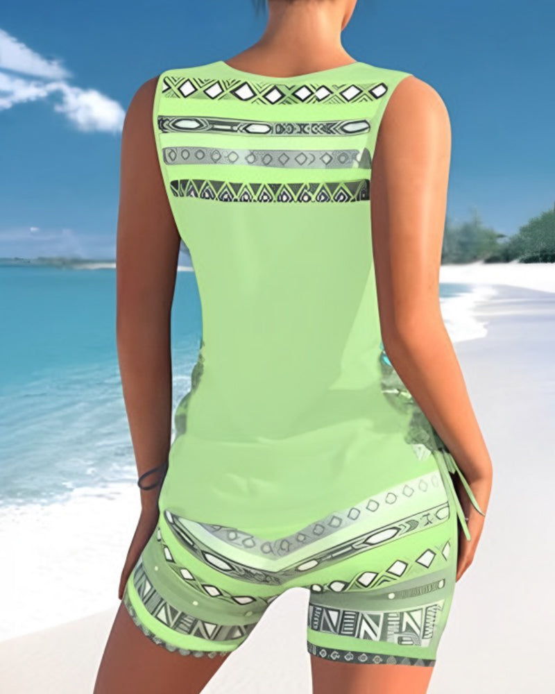 Zomerse tankini dames, ideaal voor strand, zwembad. Comfortabele en modieuze zwemkleding.