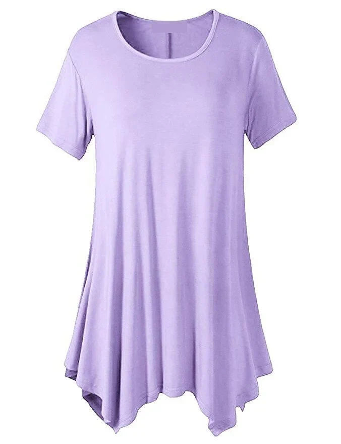 Zacht dames loose fit t-shirt met korte mouwen, ideaal voor casual zomerse looks en ultiem comfort.