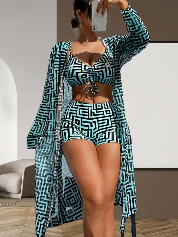 Luchtige en elegante omslag voor over de Leona badpakset. Ideaal voor strandmode, biedt extra stijl en bedekking.