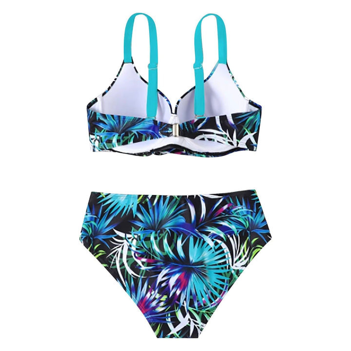 Zomerse Selina bikiniset met hoge taille voor dames, een trendy keuze in turkoois en zwart.