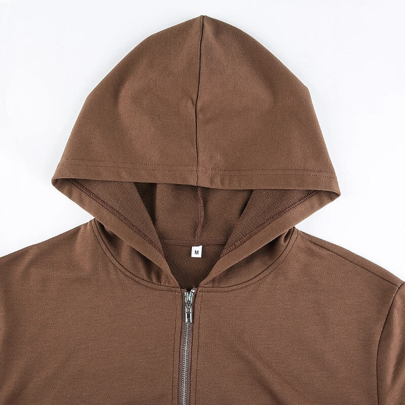 Dames cropped hoodie, stijlvol design met rits, capuchon en comfortabele pasvorm.